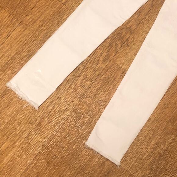 Rag & Bone White Blnc W/ Fray Capri Cropped Frayed Hemline Jeans Size 26 - Picture 7 of 14
